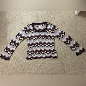 Vintage Purple Striped Bloomingdale’s Sweater Size Medium